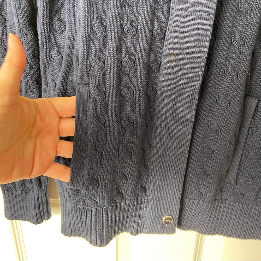 Lauren Ralph Lauren Navy Cable Knit Cardigan - Picture 9 of 9